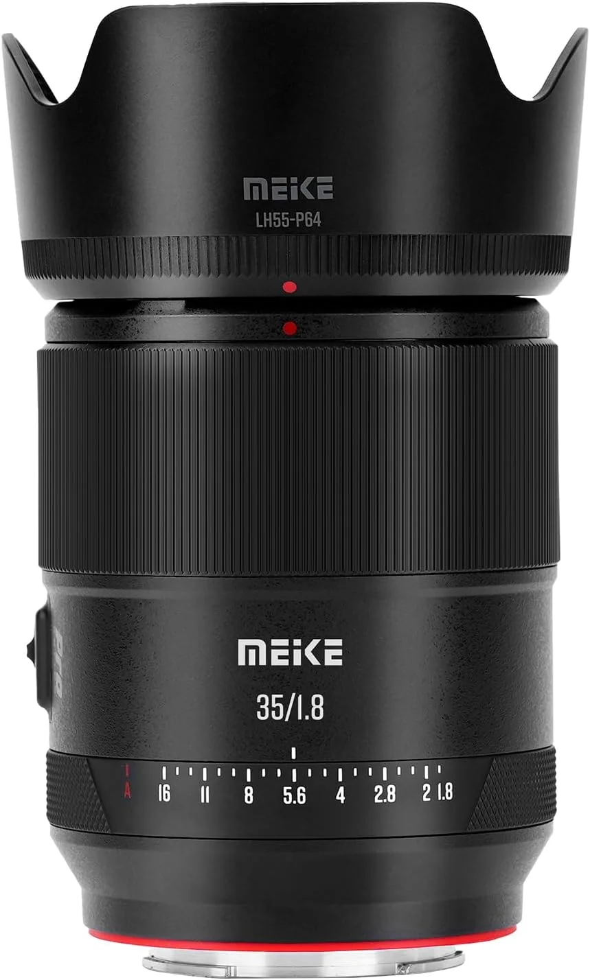 لنز پرایم 35 میلی‌متری Meike F1.8 Pro با زاویه دید عریض، فوکوس خودکار STM، فول فریم، رزولوشن بالا 8K، مناسب پرتره، سازگار با دوربین‌های سونی E-Mount مدل‌های A7 A7III A7IV A7R A7RIII A7R IV A7SIII A9 A7C A7CII
