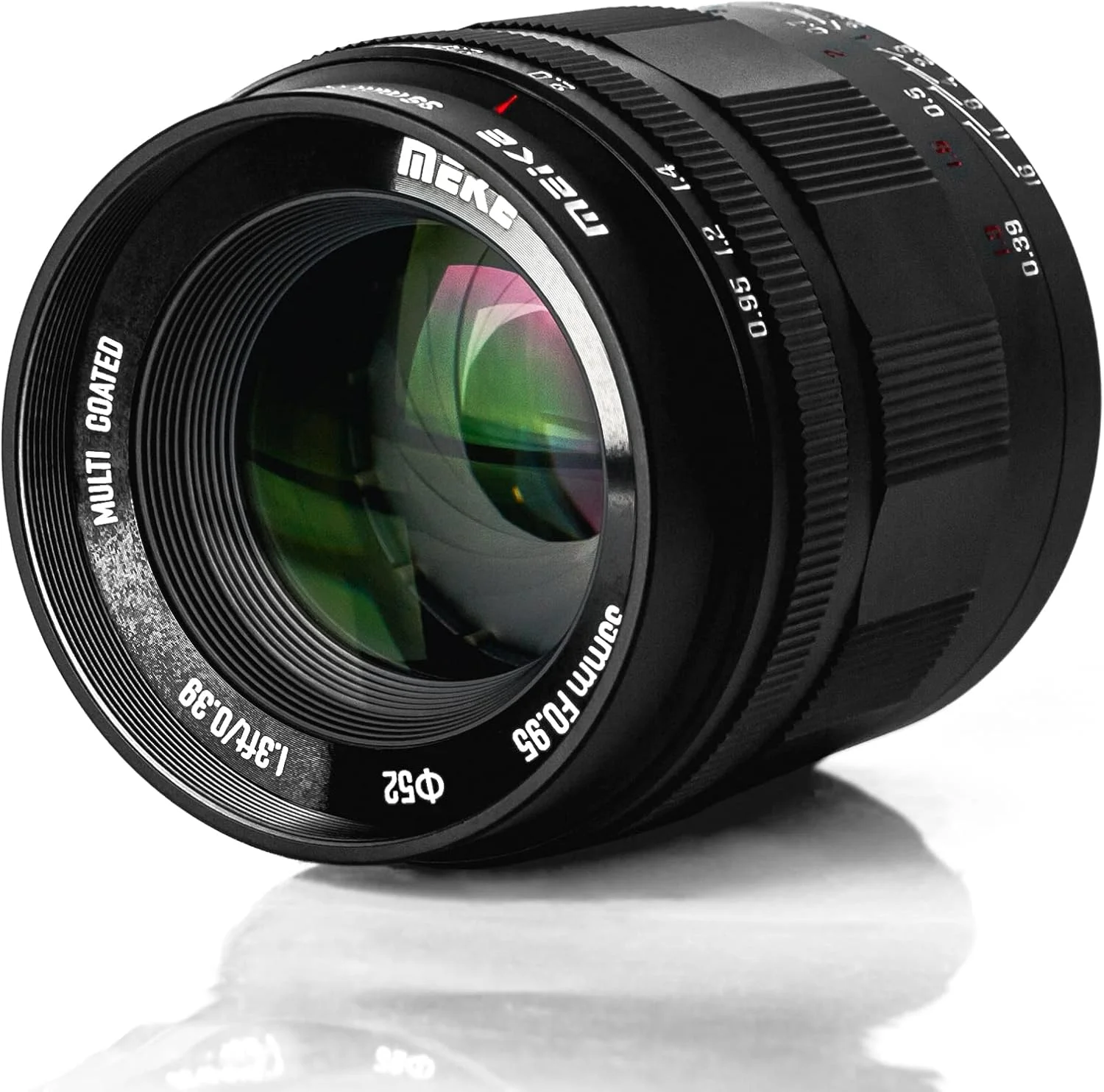 لنز پرایم ثابت 35 میلی‌متری Meike با دیافراگم بزرگ f0.95 و فوکوس دستی، سازگار با دوربین‌های بدون آینه Sony E-Mount مدل‌های NEX 3 3N NEX 5R NEX 6 7 A6600 A6400 A5000 A5100 A6000 A6100 A6300 A6500 A3000، بدنه فلزی