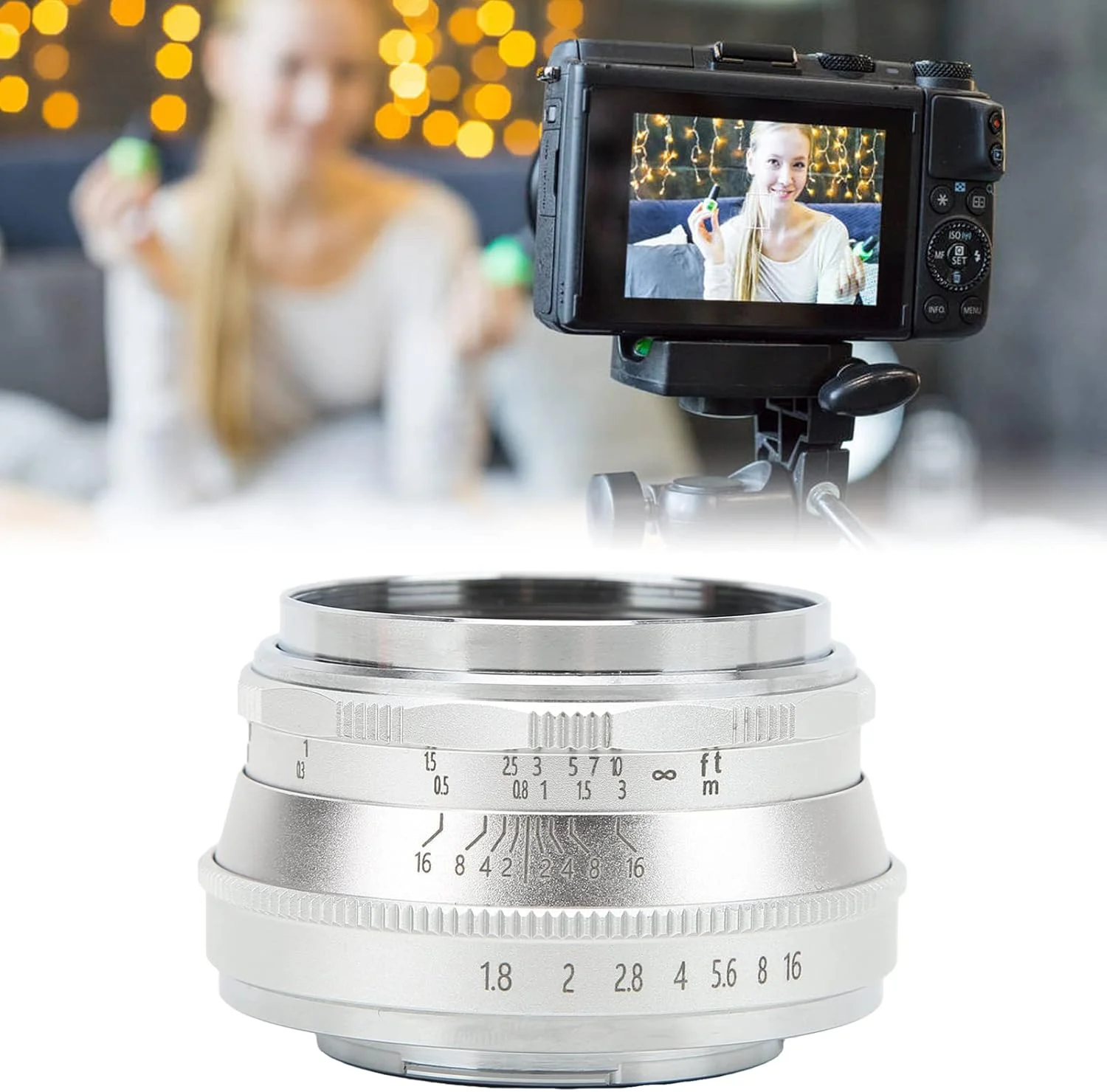 لنز پرایم دستی 25 میلی‌متری F1.8 با دیافراگم باز F1.8 و فوکوس دستی برای GM1 GM5 GM7 GX1 برای E-M10 E-PL9 GF9 GF10