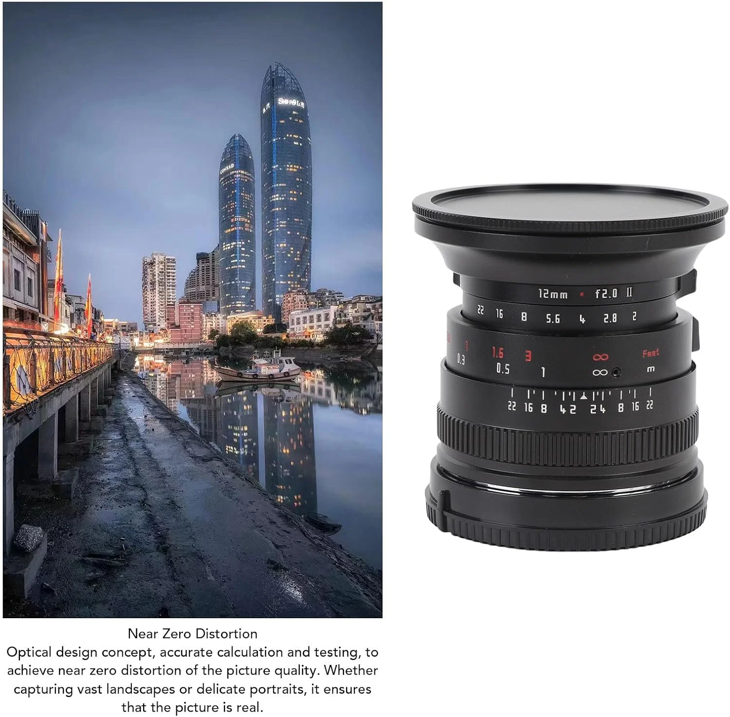 لنز 12mm F2.0 واید انگل دستی APS-C با دهانه NEX E، طراحی دیافراگم Clicked، مناسب برای A6400 A6500 A6600 ZVE-10 ZV-E1 A7II A73 (مشکی)