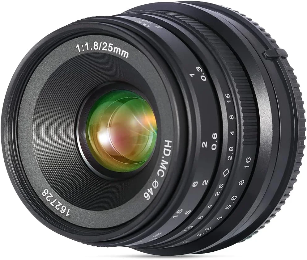 لنز دوربین 25mm F1.8 APS-C با فوکوس دستی و دیافراگم باز، جایگزینی برای دوربین های بدون آینه Sony E-Mount مدل های A7III/A9/NEX 3 3N/NEX 5 5T 5R/NEX 6 7/A5000/A5100/A6500/A6400 و غیره