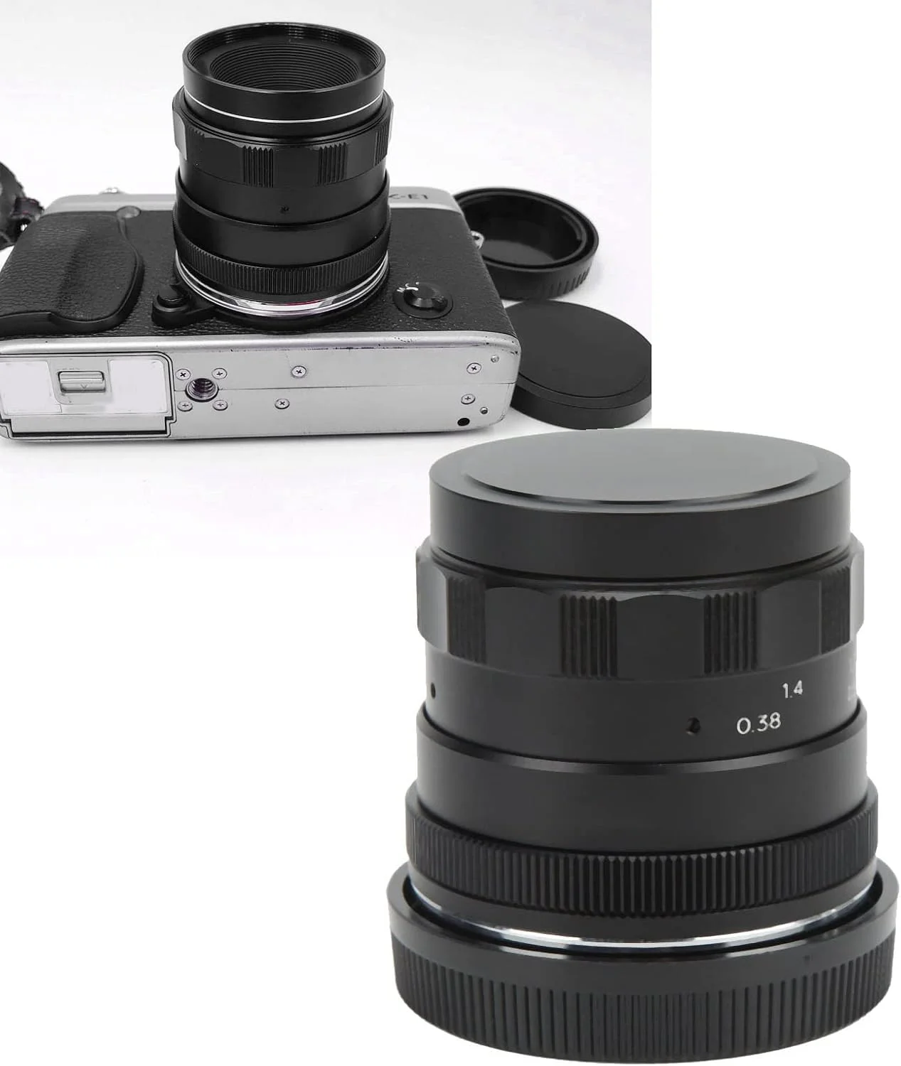 لنز 50mm F1.8 با دیافراگم بزرگ، لنز فوکوس دستی APS-C 50mm f/1.8 STM برای مانت EOS M مناسب برای دوربین های M2, M3, M5, M6, M10, M100