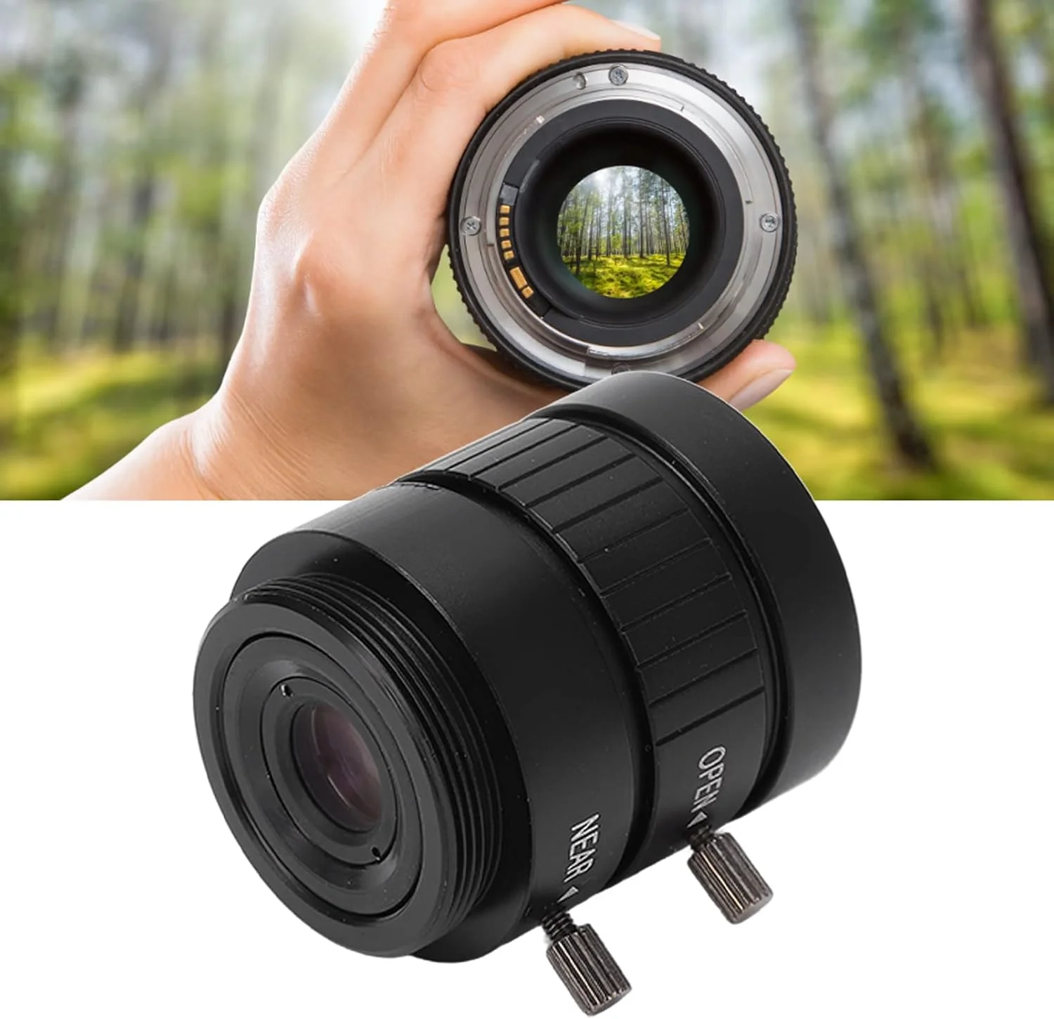 لنز مانت CS آلیاژ آلومینیوم 3 مگاپیکسلی با فاصله کانونی 8 میلی‌متر و دیافراگم دستی و فوکوس ثابت برای دوربین مداربسته DIY