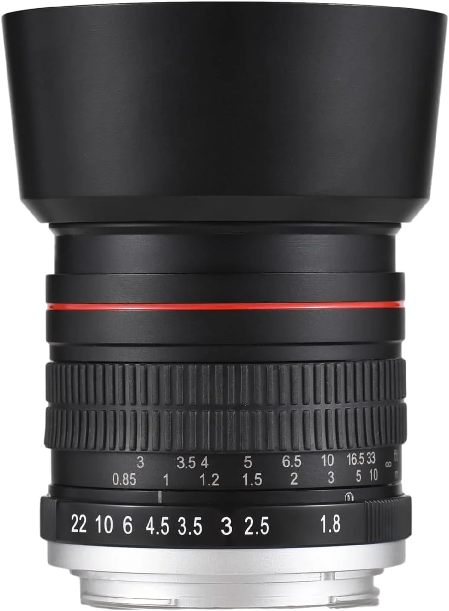 لنز دوربین 85mm با فوکوس ثابت Labymos، دیافراگم بزرگ F1.8، فوکوس دستی با مانت EF، 7 گروه 10 المان، سازگار با EOS Rebel T8i T7i T6 T3i T2i 4000D 2000D 1300D 850D 800D 600D 550D 90D 80D 77D