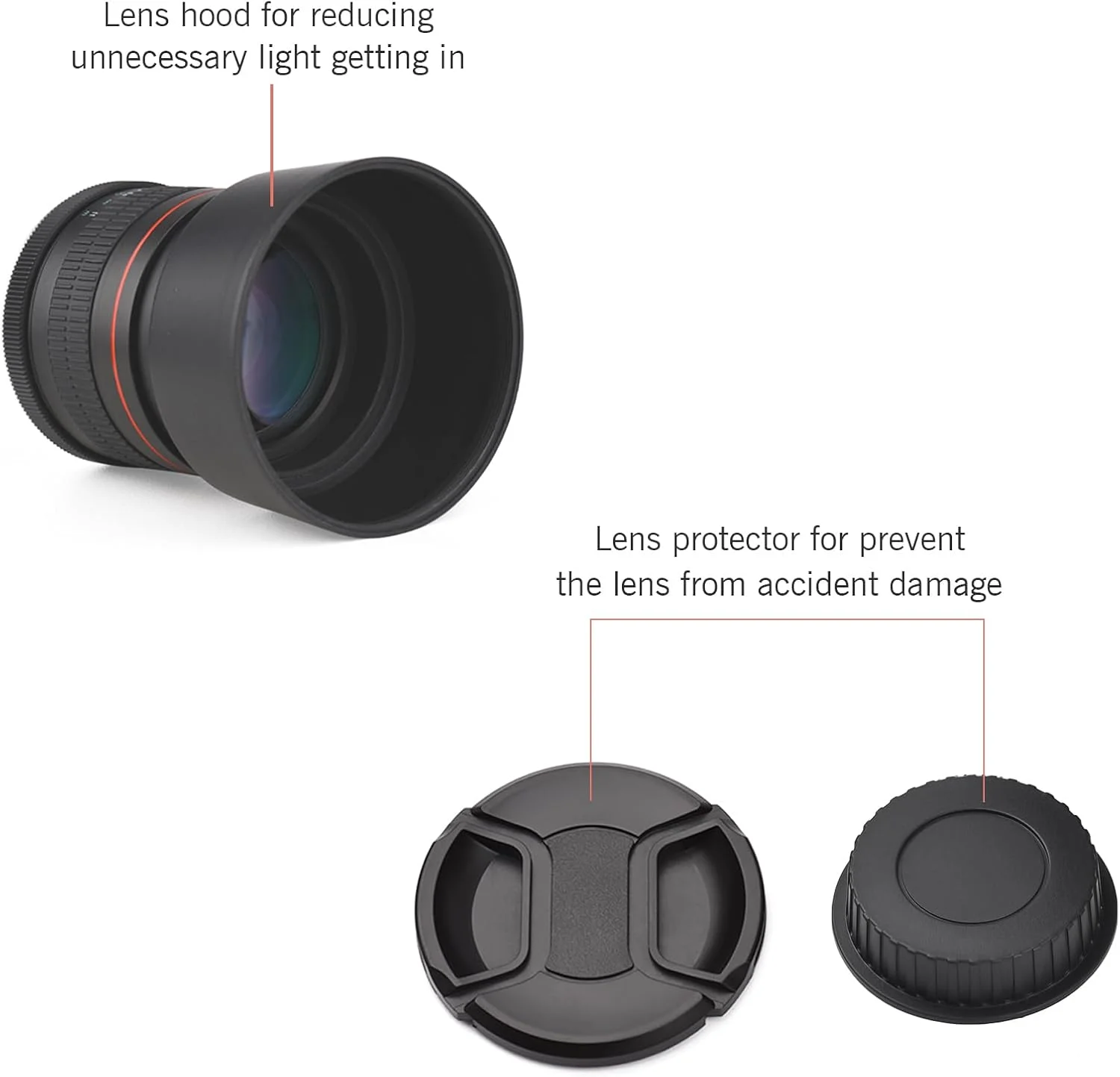 لنز دوربین 85mm با فوکوس ثابت Labymos، دیافراگم بزرگ F1.8، فوکوس دستی با مانت EF، 7 گروه 10 المان، سازگار با EOS Rebel T8i T7i T6 T3i T2i 4000D 2000D 1300D 850D 800D 600D 550D 90D 80D 77D