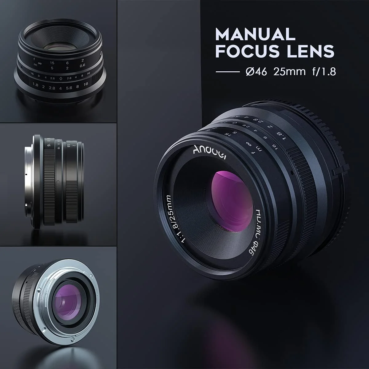 لنز دوربین 25mm F1.8 APS-C با فوکوس دستی و دیافراگم باز، جایگزینی مناسب برای دوربین های بدون آینه E-Mount مدل A7III/A9/NEX 3 3N/NEX 5 5T 5R/NEX 6