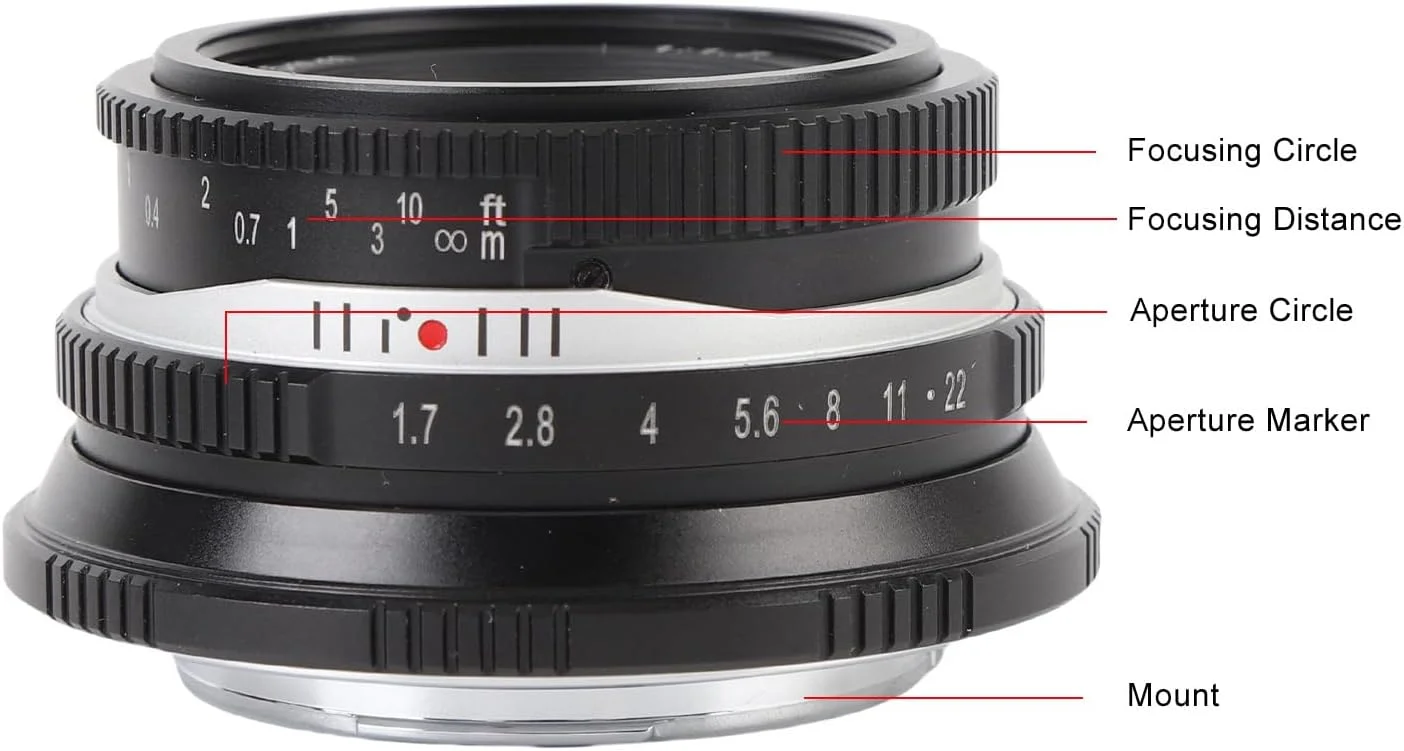 لنز دستی فوکوس ثابت Jiawu FX Mout 25mm F1.7 - جلوه ای از رویکرد رویایی - زیبایی شناسی صاف و یکپارچهسازی با سیستمعامل برای دوستداران عکاسی خلاق (مشکی)