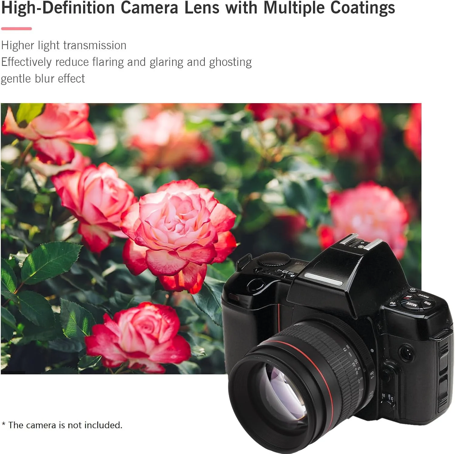 لنز دوربین 85mm Irovami با دیافراگم بزرگ F1.8 و فوکوس دستی با مانت EF، دارای 7 گروه و 10 المان، سازگار با EOS Rebel T8i T7i T6 T3i T2i 4000D 2000D 1300D 850D 800D 600D 550D 90D 80D 77D