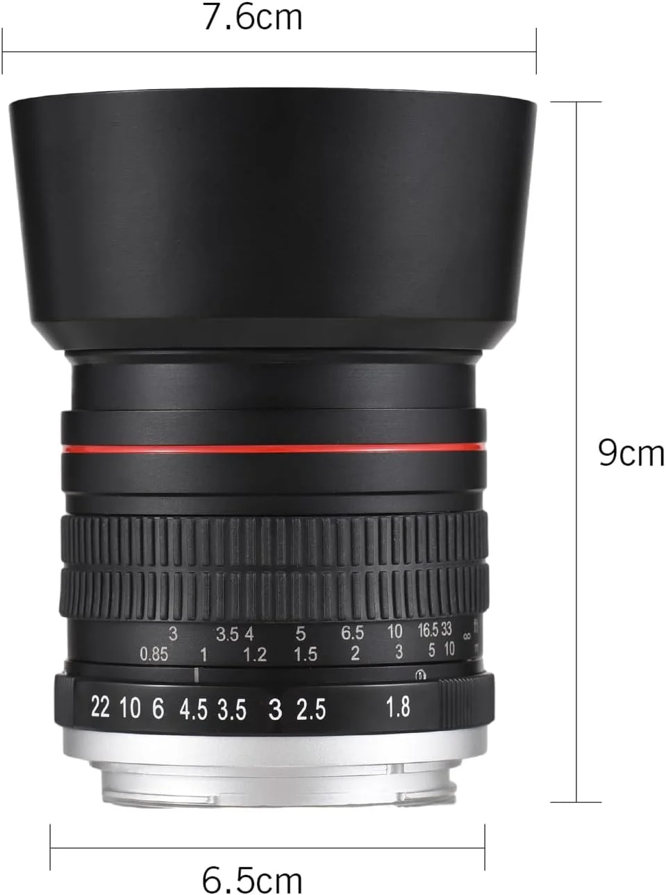 لنز دوربین 85mm Irovami با دیافراگم بزرگ F1.8 و فوکوس دستی با مانت EF، دارای 7 گروه و 10 المان، سازگار با EOS Rebel T8i T7i T6 T3i T2i 4000D 2000D 1300D 850D 800D 600D 550D 90D 80D 77D