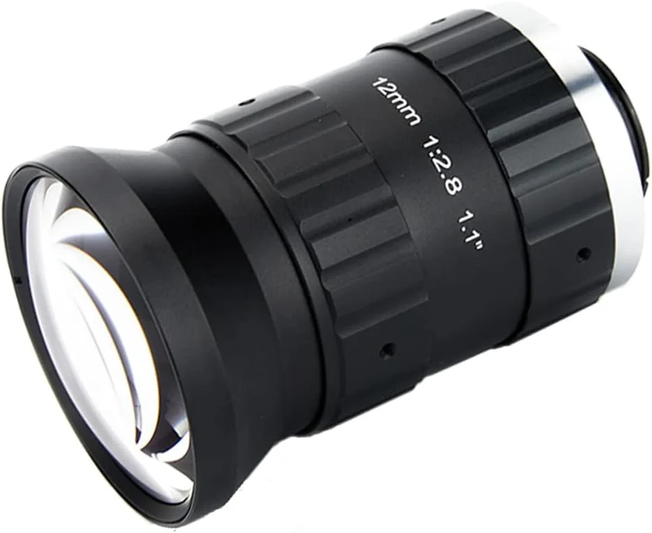 لنز صنعتی 20 مگاپیکسلی 1.1 اینچی 12 میلی‌متری f/2.8 با دریچه دیافراگم و فوکوس دستی برای دوربین‌های دید ماشین C-Mount با وضوح بالا