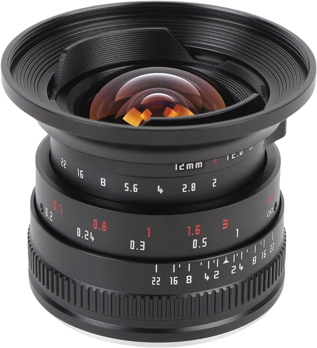 لنز 12 میلی‌متری F2.0 با دیافراگم بزرگ APS -C FILLLINSE، پوشش ضد بازتاب نور برای GF8 GH5 GH6 (مشکی)
