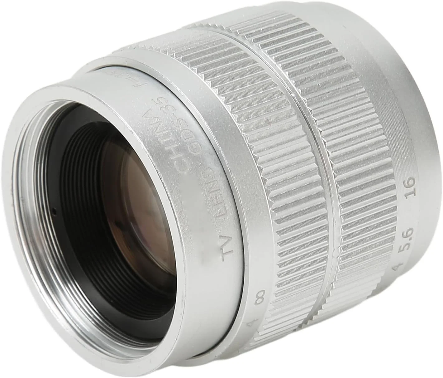 لنز فوکوس دستی 35 میلی‌متری 2/3 Goshyda، لنز تله‌سین با دیافراگم بزرگ و مانت C با فوکوس ثابت F1.7، لنز دیافراگم دستی آلیاژ آلومینیوم برای دوربین‌های بدون آینه (نقره‌ای)