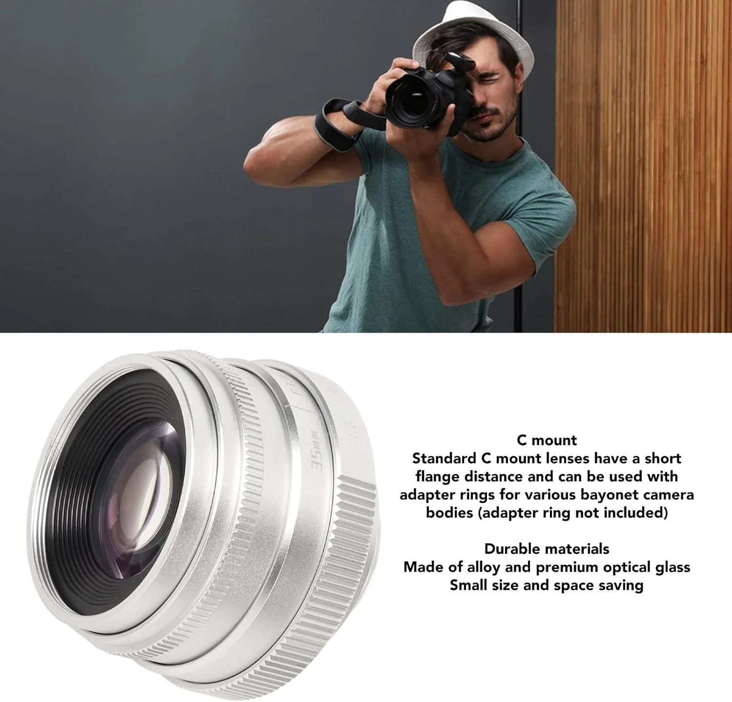 لنز فوکوس دستی 35 میلی‌متری Goshyda، لنز ثابت با دیافراگم بزرگ F1.6 با مانت C، لنز HD CCTV برای دوربین های مداربسته