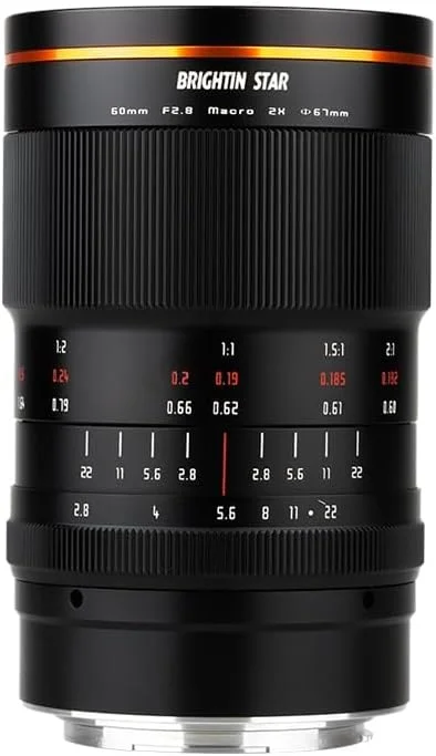 لنز دوربین بدون آینه Brightin Star 60mm F2.8 II 2X Macro با فوکوس دستی