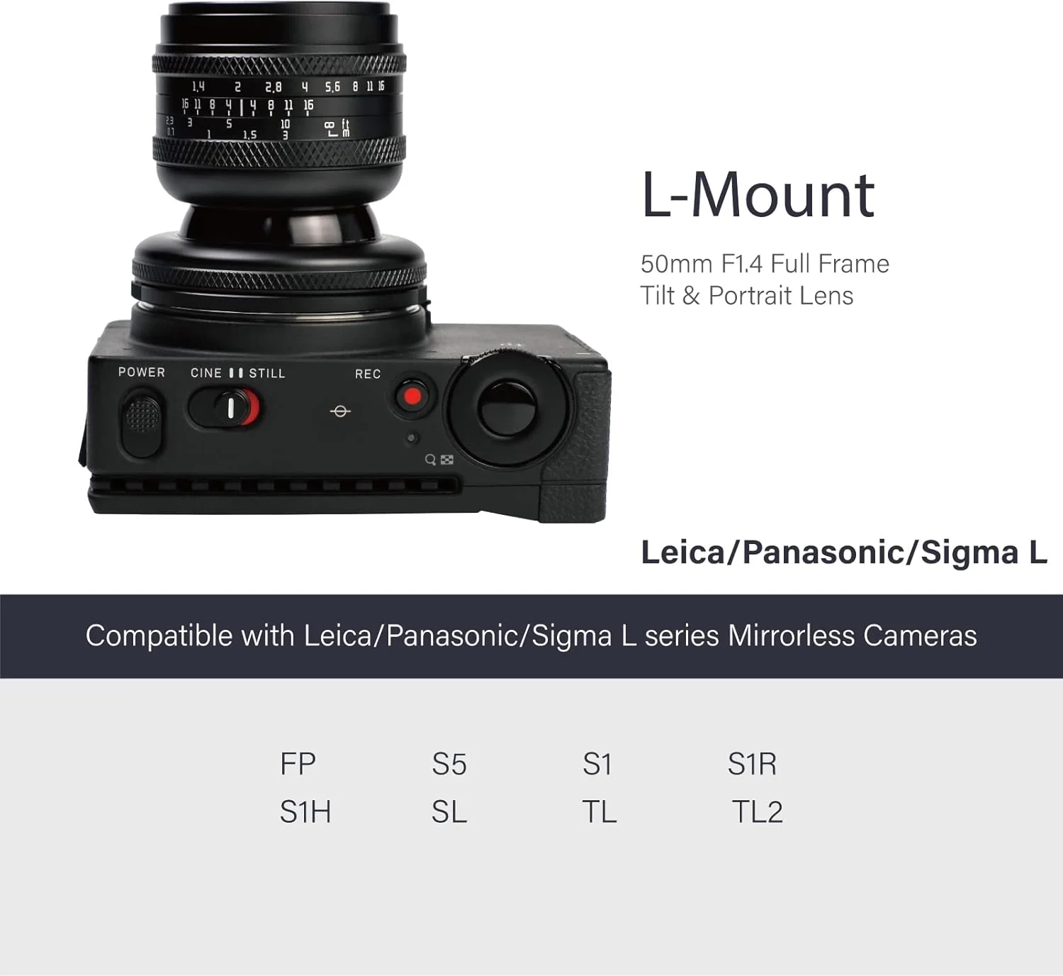 لنز دستی 50mm F1.4 با دیافراگم بزرگ AstrHori با قابلیت تیلت 2 در 1 و جلوه مدل مینیاتوری و دارای اسلات فیلتر سازگار با دوربین های بدون آینه Leica/Panasonic/Sigma L-Mount مدل های FP,S5,S1,S1R,S1H,SL,TL,TL2 و غیره لنز دستی 50mm F1.4 با دیافراگم بزرگ AstrHori با قابلیت تیلت 2 در 1 و جلوه مدل مینیاتوری و دارای اسلات فیلتر سازگار با دوربین های بدون آینه Leica/Panasonic/Sigma L-Mount مدل های FP,S5,S1,S1R,S1H,SL,TL,TL2 و غیره