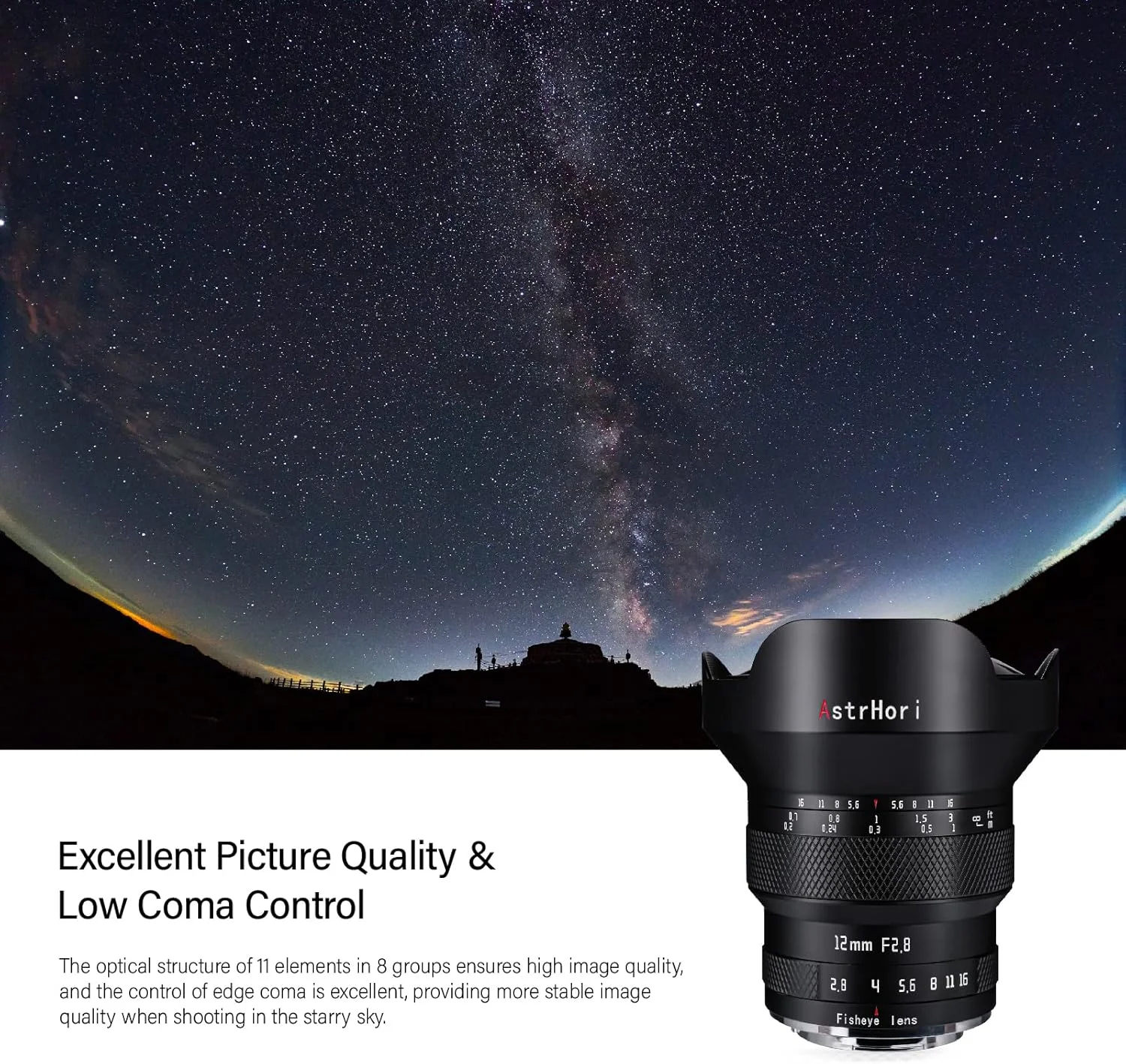 لنز فیش آی 12mm F2.8 فول فریم دستی AstrHori، زاویه فوق عریض 185 درجه برای Sony E, Alpha, A7, A9, NEX-5, A6000 لنز فیش آی 12mm F2.8 فول فریم دستی AstrHori، زاویه فوق عریض 185 درجه برای Sony E, Alpha, A7, A9, NEX-5, A6000