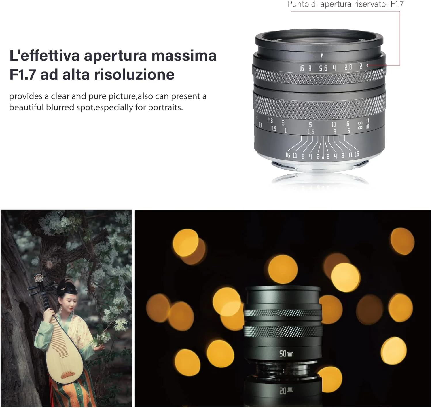 لنز 50 میلی‌متری F2.0 AstrHori با دیافراگم بزرگ، لنز فول فریم دستی سازگار با دوربین‌های بدون آینه فوجی فیلم X-Mount مدل‌های X-T100, X-S10, X-A1, X-A3, X-A5, X-A20, X-M1 و غیره (خاکستری)