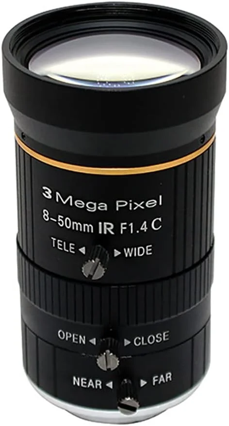 لنز دریچه دیافراگم دستی 8-50 میلی‌متری 3 مگاپیکسلی F1.6 1/2 اینچی با مانت C برای دوربین مداربسته صنعتی