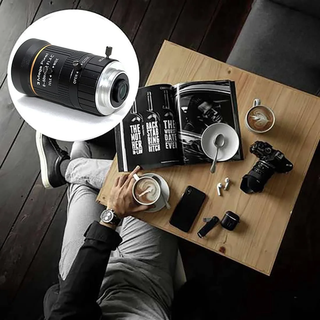 لنز دریچه دیافراگم دستی 8-50 میلی‌متری 3 مگاپیکسلی F1.6 1/2 اینچی با مانت C برای دوربین مداربسته صنعتی