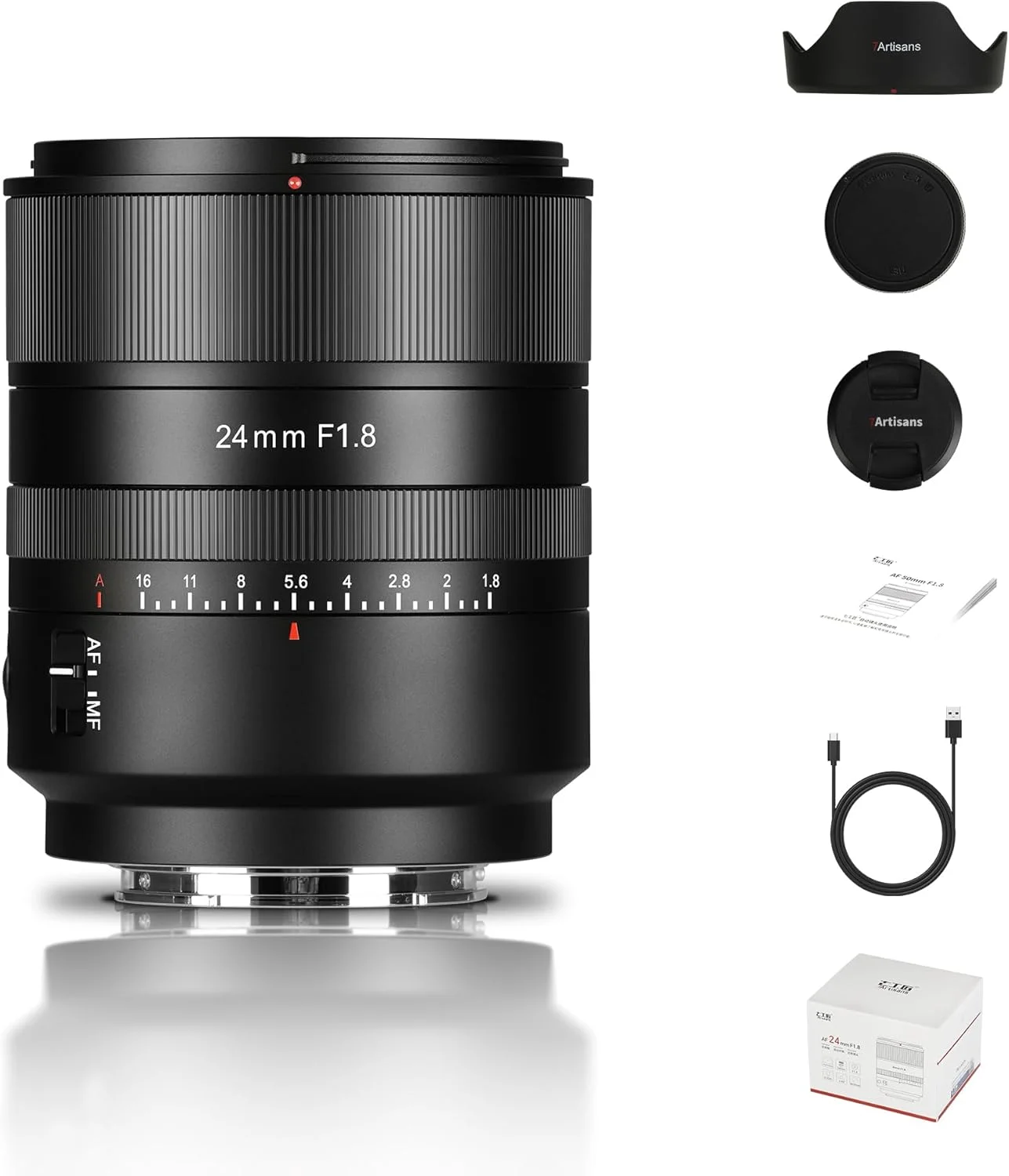 لنز فول فریم 7artisans با فوکوس خودکار 24mm F1.8، دیافراگم بزرگ F1.8، پشتیبانی از حالت خودکار/دستی سازگار با Sony FX A1 A9 A7M A7R A7S A7C ZVE Series FX3,A9II,A7M2,A7S2 لنز فول فریم 7artisans با فوکوس خودکار 24mm F1.8، دیافراگم بزرگ F1.8، پشتیبانی از حالت خودکار/دستی سازگار با Sony FX A1 A9 A7M A7R A7S A7C ZVE Series FX3,A9II,A7M2,A7S2