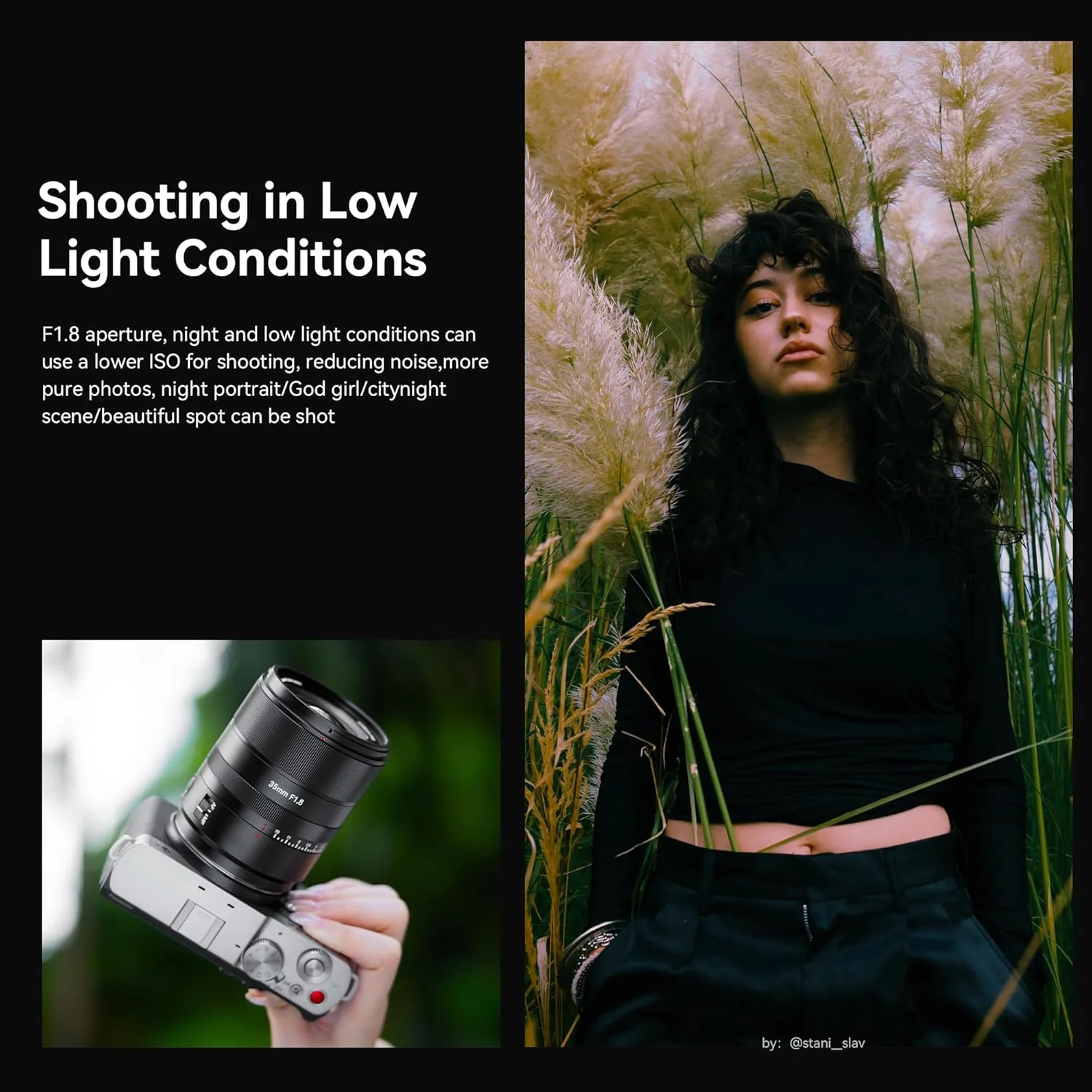 لنز فول فریم 35mm F1.8 اتوماتیک 7artisans، دیافراگم بزرگ F1.8، پشتیبانی از حالت اتوماتیک/دستی سازگار با دوربین های بدون آینه سری Leica/Panasonic S1, DC-S1, S5, DC-S5, LUMIX S9/Sigma L Serise