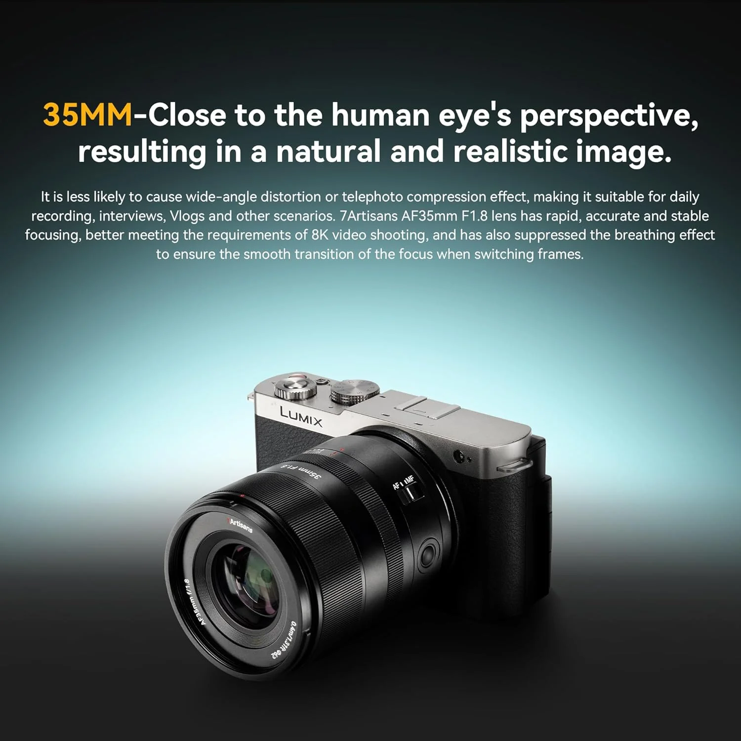 لنز فول فریم 35mm F1.8 اتوماتیک 7artisans، دیافراگم بزرگ F1.8، پشتیبانی از حالت اتوماتیک/دستی سازگار با دوربین های بدون آینه سری Leica/Panasonic S1, DC-S1, S5, DC-S5, LUMIX S9/Sigma L Serise