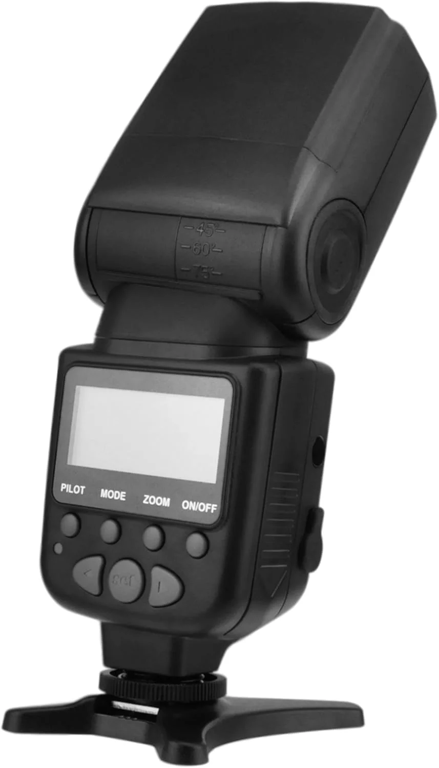 فلاش زوم خودکار دیجیتال SLR سری Elite مدل Xit XTDF260N با قابلیت E-TTL و صفحه نمایش LCD، چرخش/شیب برای دوربین های DSLR نیکون (مشکی)