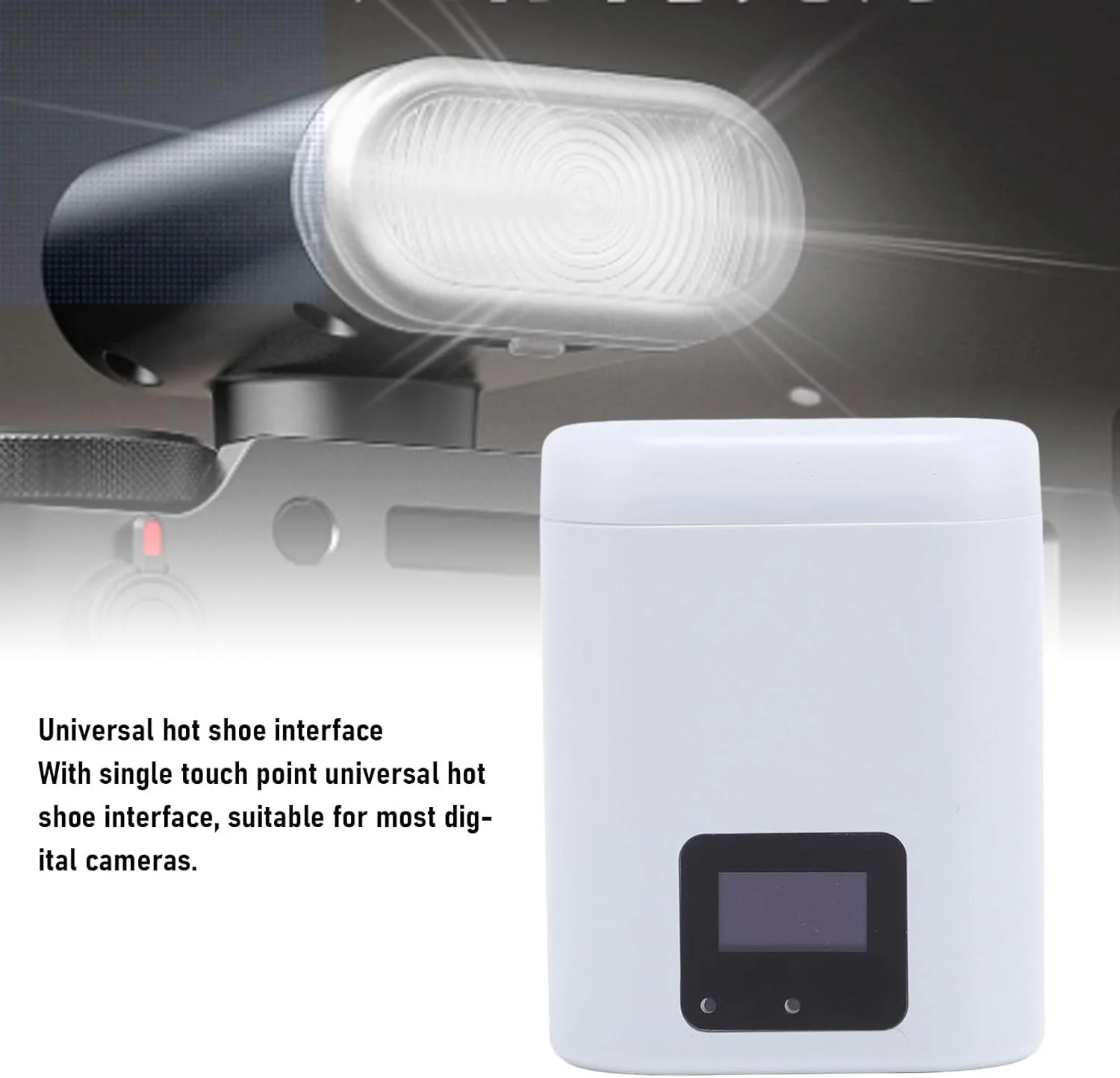 فلاش اکسترنال دوربین با پایه اتصال هات شو مناسب عکاسی فضای باز (سفید) فلاش اکسترنال دوربین با پایه اتصال هات شو مناسب عکاسی فضای باز (سفید)