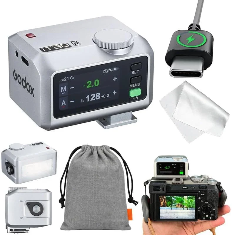 فلاش مینی TTL گودکس iT30 pro N - GODOX iT30Pro N برای نیکون - GoDOx IT30 Pro برای نیکون GodOX فلاش TTL، مستر و گیرنده بی سیم، HSS 1/8000 ثانیه، بی سیم 2.4G، فلاش نقره ای گودکس