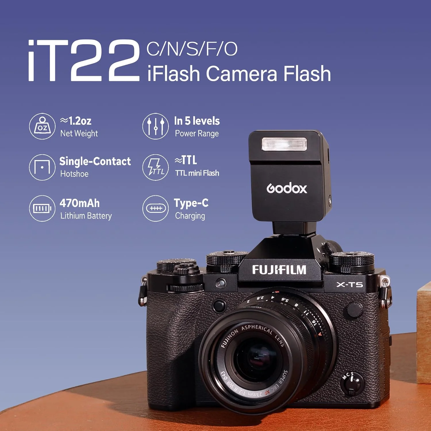 فلاش دوربین کوچک GODOX IT22 S TTL iFlash، بیش از 700 فلاش و بازیافت 1.5 ثانیه، 6 استاپ (1/32 تا 1/1 قدرت)، باتری داخلی با دیفیوزر و فیلتر مغناطیسی (مشکی، برای سونی) فلاش دوربین کوچک GODOX IT22 S TTL iFlash، بیش از 700 فلاش و بازیافت 1.5 ثانیه، 6 استاپ (1/32 تا 1/1 قدرت)، باتری داخلی با دیفیوزر و فیلتر مغناطیسی (مشکی، برای سونی)