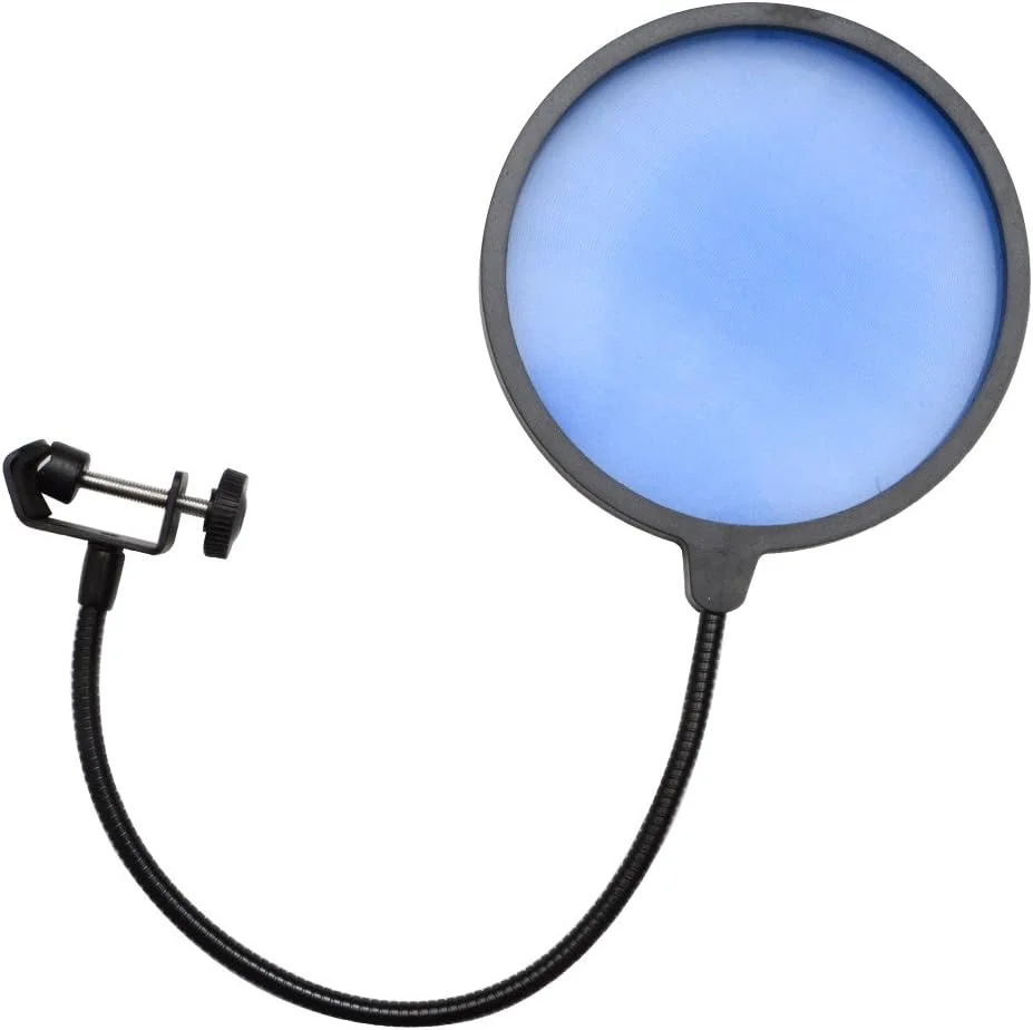 سایزمیک آدیو - SA-MicScreenBlue - محافظ انعطاف پذیر میکروفون، فیلتر پاپ استودیویی آبی