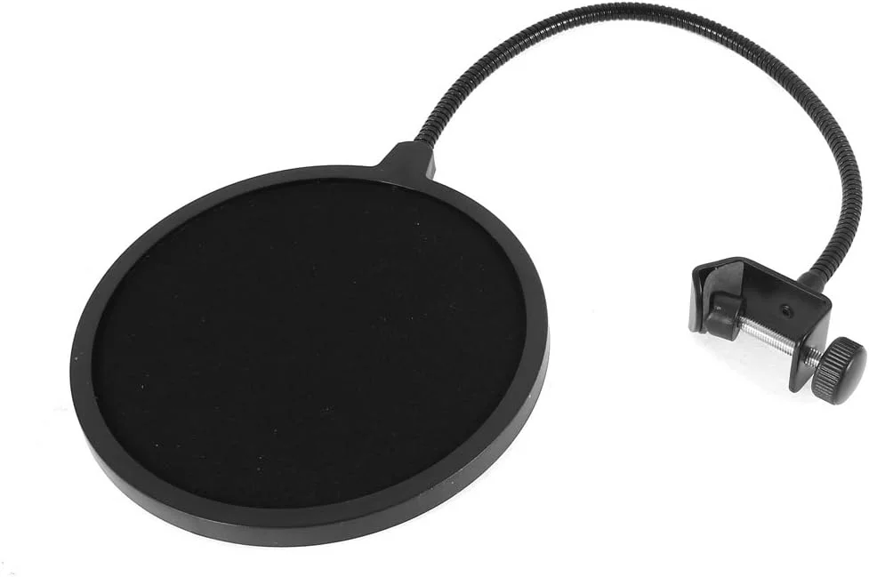 پاپ فیلتر میکروفون با گردنی انعطاف پذیر، مشکی