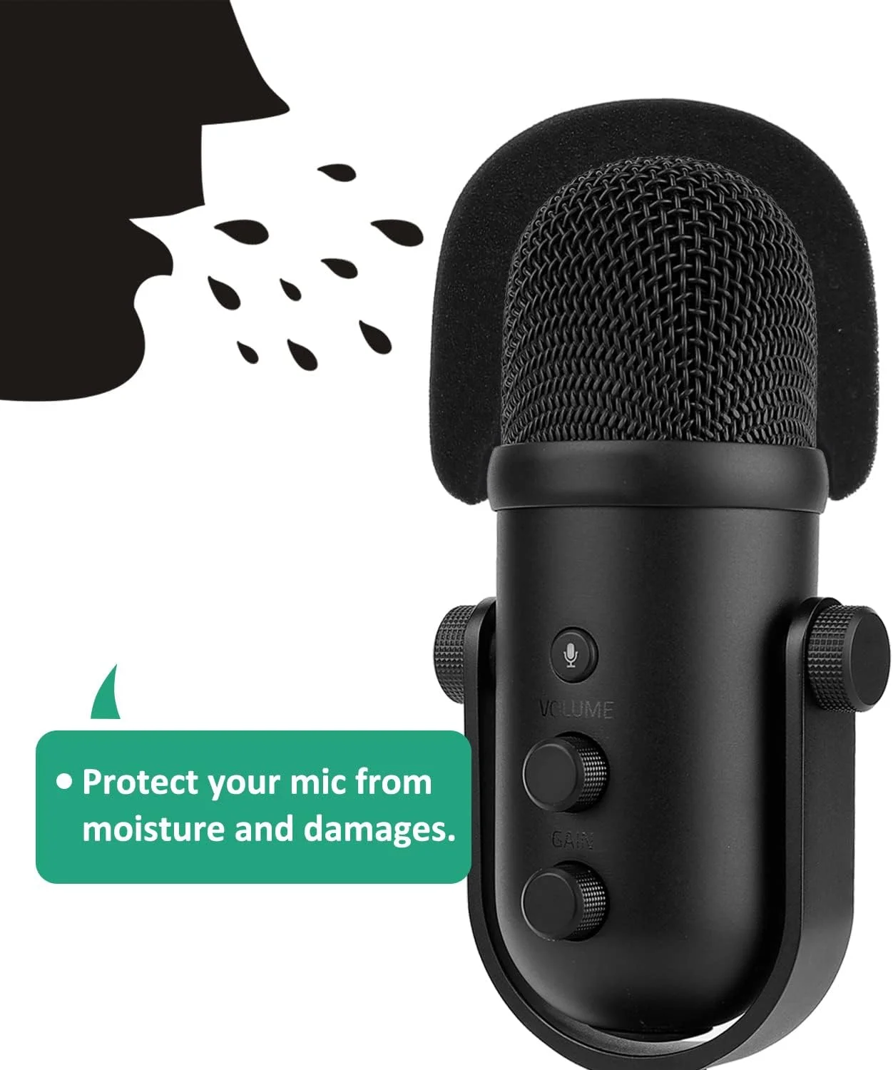 فیلتر پاپ میکروفون و فوم بادگیر برای میکروفون Razer Seiren V2 Pro، فیلتر پاپ حرفه ای میکروفون با روکش فوم میکروفون برای ضبط استودیویی و استریم