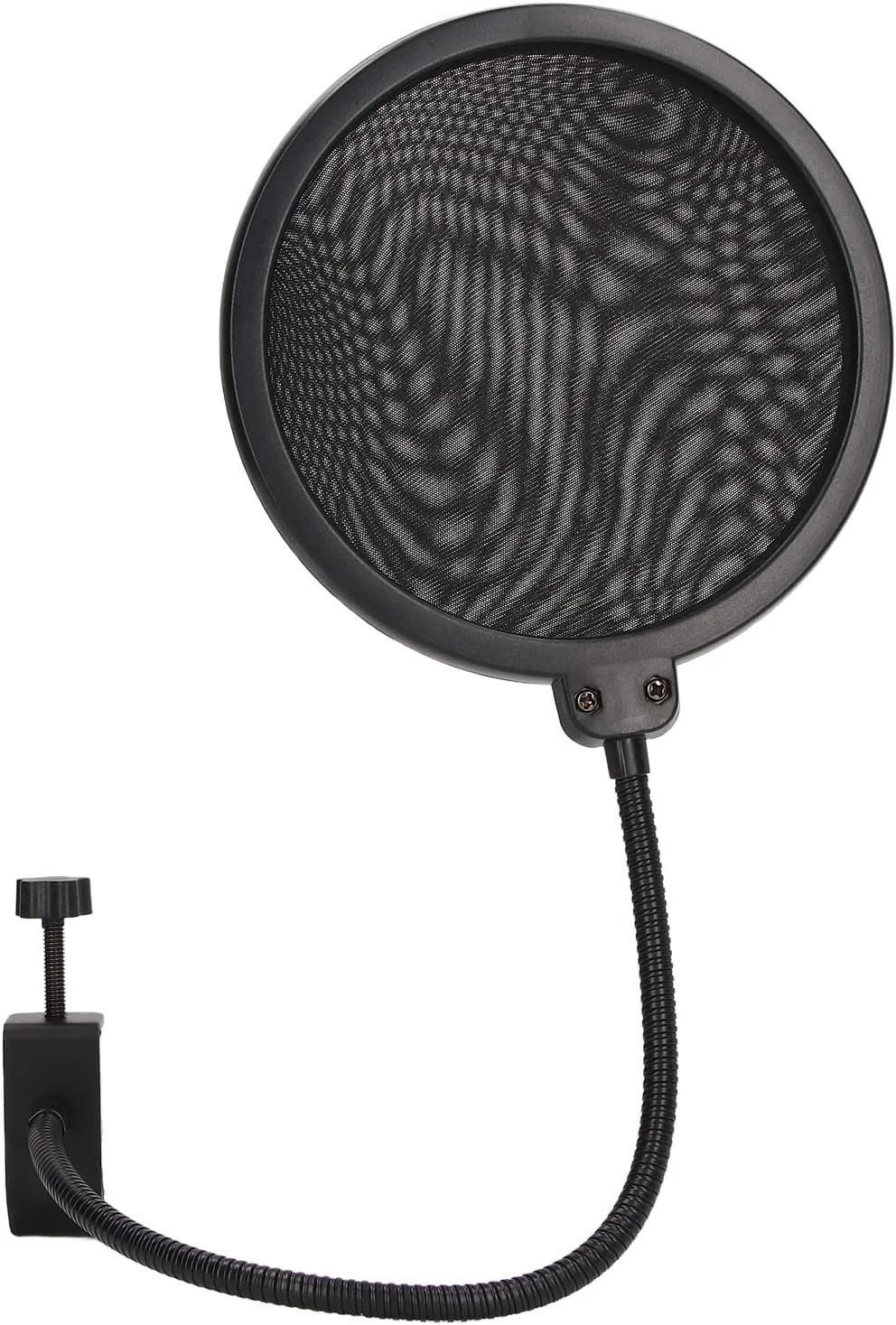 فیلتر پاپ میکروفون حرفه ای، صفحه پاپ بادگیر دولایه با بازوی تثبیت کننده گردن غازی انعطاف پذیر 360 درجه برای ضبط، کارائوکه، پخش زنده