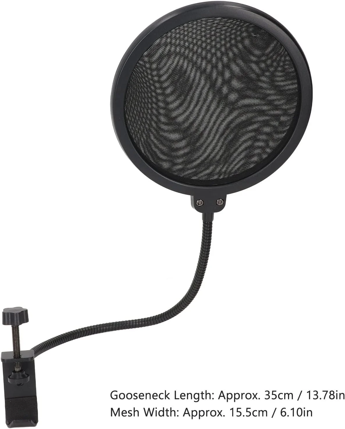 فیلتر پاپ میکروفون حرفه ای، صفحه پاپ بادگیر دولایه با بازوی تثبیت کننده گردن غازی انعطاف پذیر 360 درجه برای ضبط، کارائوکه، پخش زنده