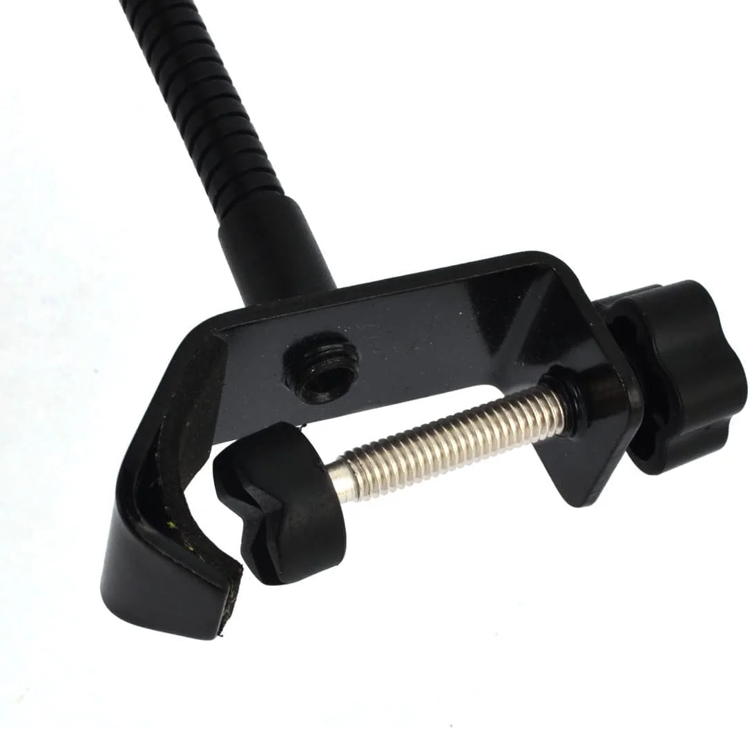 پایه انعطاف پذیر مشکی برای میکروفون ضبط صدا به همراه پاپ فیلتر و محافظ باد