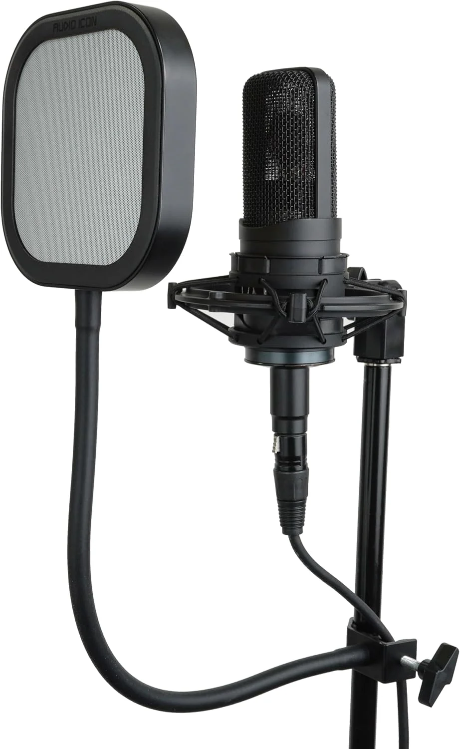 فیلتر پاپ میکروفون قابل تعویض Flex Pro برای ضبط صدا با گردن غازی انعطاف پذیر و مقاوم از Audio Icon (فیلتر پاپ فلزی)
