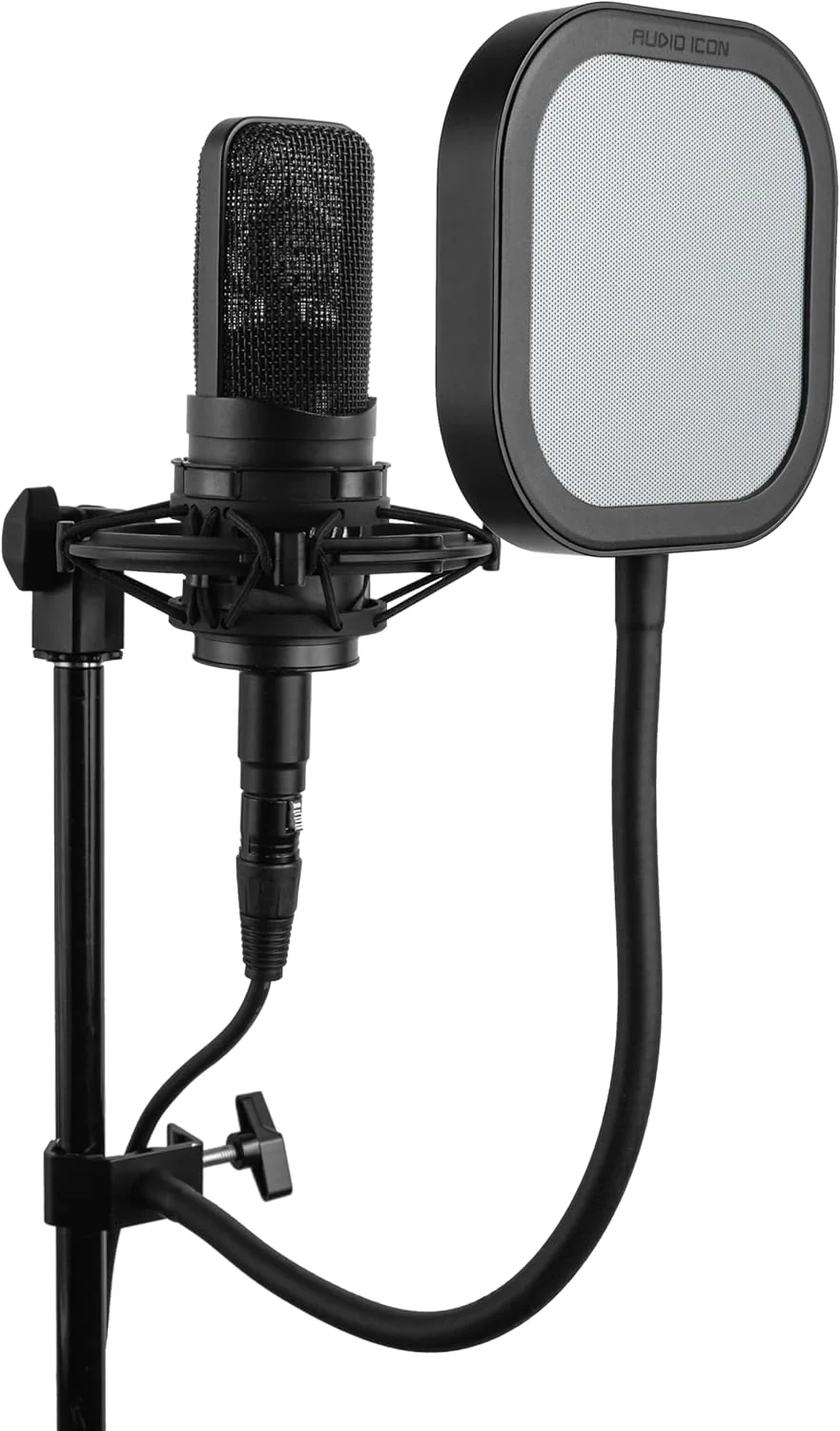 فیلتر پاپ میکروفون قابل تعویض Flex Pro برای ضبط صدا با گردن غازی انعطاف پذیر و مقاوم از Audio Icon (فیلتر پاپ فلزی)