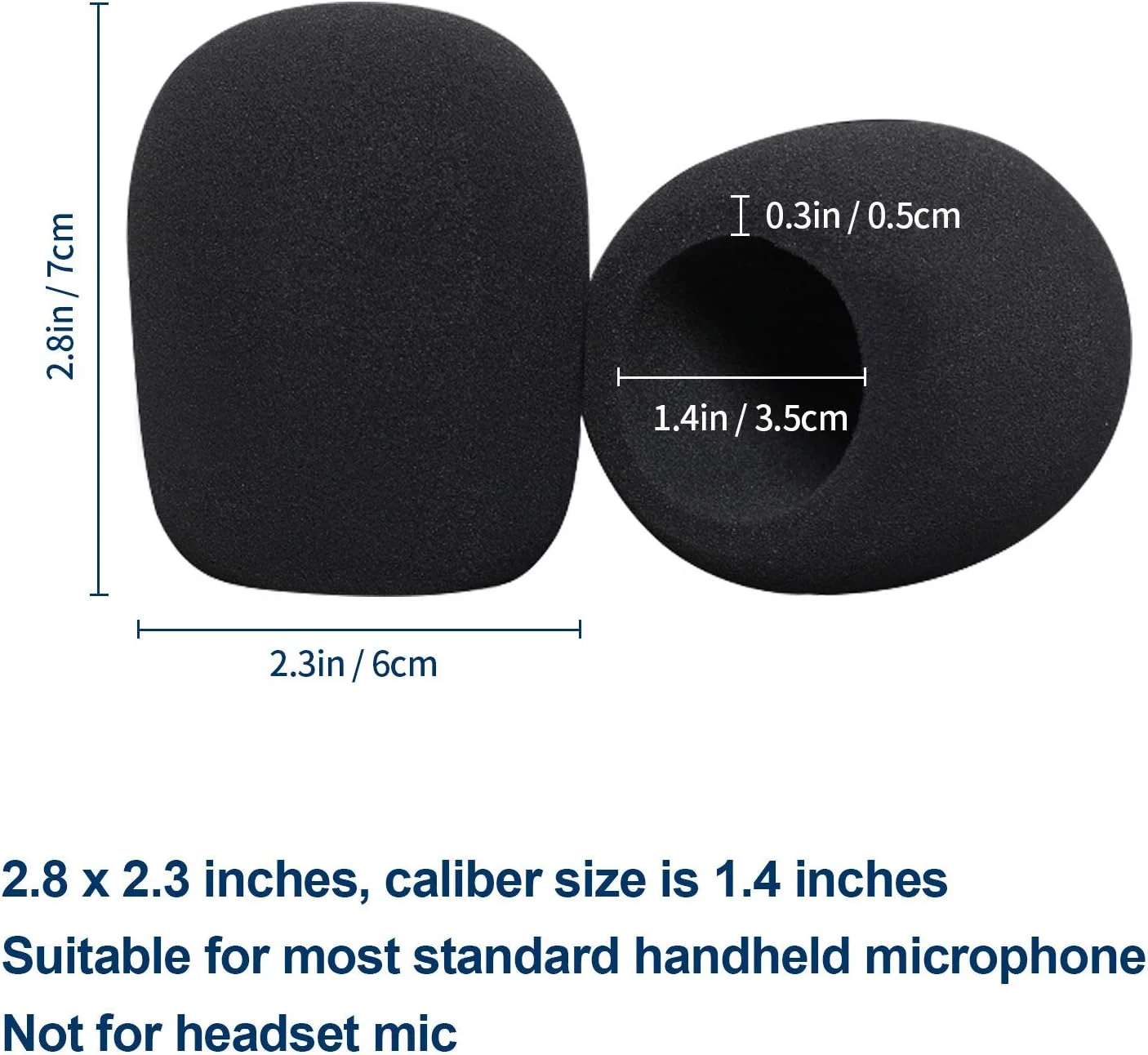 روکش میکروفون - روکش فوم میکروفون، مناسب برای اکثر میکروفون های دستی استاندارد 6 عددی