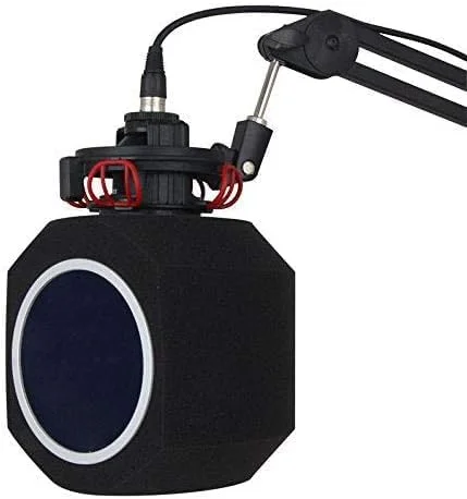 محافظ باد میکروفون حرفه ای، فیلتر آکوستیک برای میکروفون های استودیویی ضبط، محافظ باد رومیزی ضبط، فیلتر فوم بازتاب استودیویی ضبط صدا