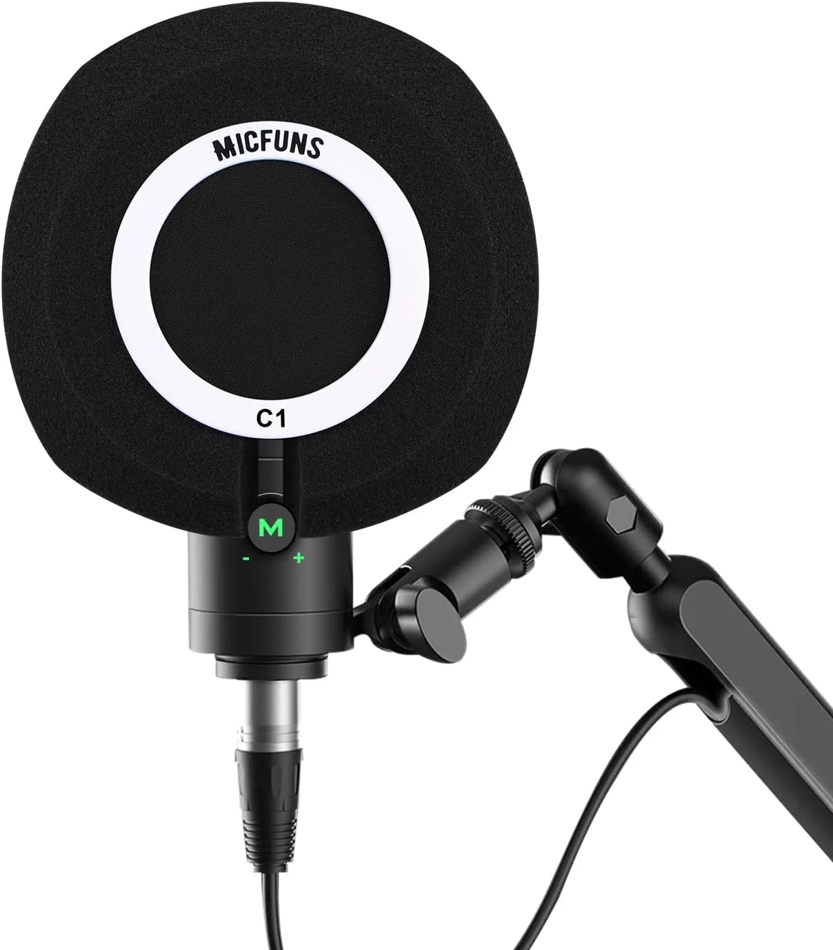 فیلتر پاپ میکروفون حرفه ای C1، فیلتر آکوستیک برای میکروفون های استودیو ضبط با قطر 45 تا 60 میلی متر (مشکی)