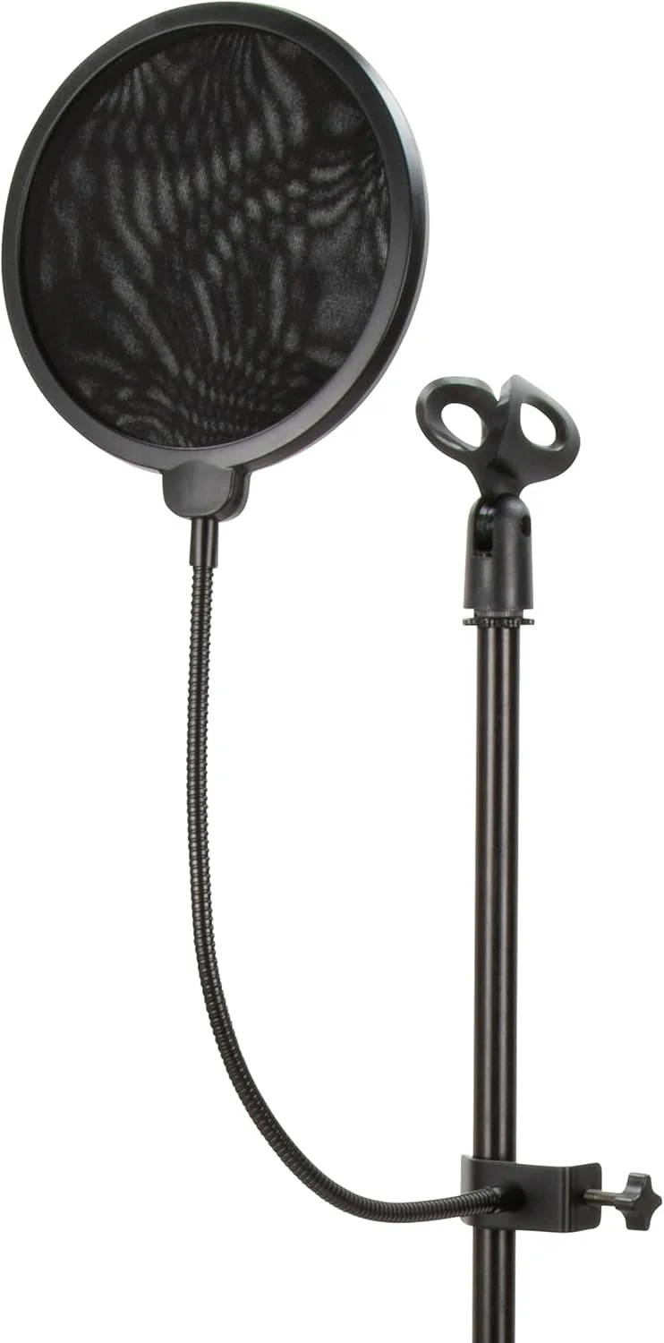 فیلتر پاپ میکروفون PIG HOG، قطر 5.9 اینچ، فیلتر پاپ دو لایه، گیره گردن غازی 13.75 اینچی قابل تنظیم