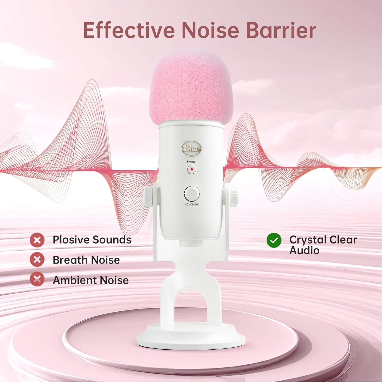 فیلتر پاپ/بادگیر برای میکروفون های Blue Yeti و Yeti Pro، روکش میکروفون برای فیلتر کردن صداهای ناگهانی و نویز خش خش