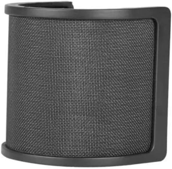 محافظ میکروفون OYSTERBOY، صفحه فیلتر پاپ جمع و جور برای استودیو ضبط، ویدیوهای یوتیوب، استریم سازگار با میکروفون خازنی (مشکی)