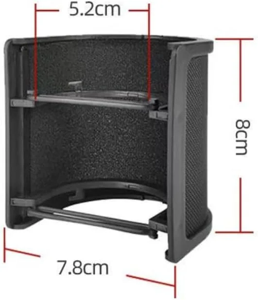 محافظ میکروفون OYSTERBOY، صفحه فیلتر پاپ جمع و جور برای استودیو ضبط، ویدیوهای یوتیوب، استریم سازگار با میکروفون خازنی (مشکی)