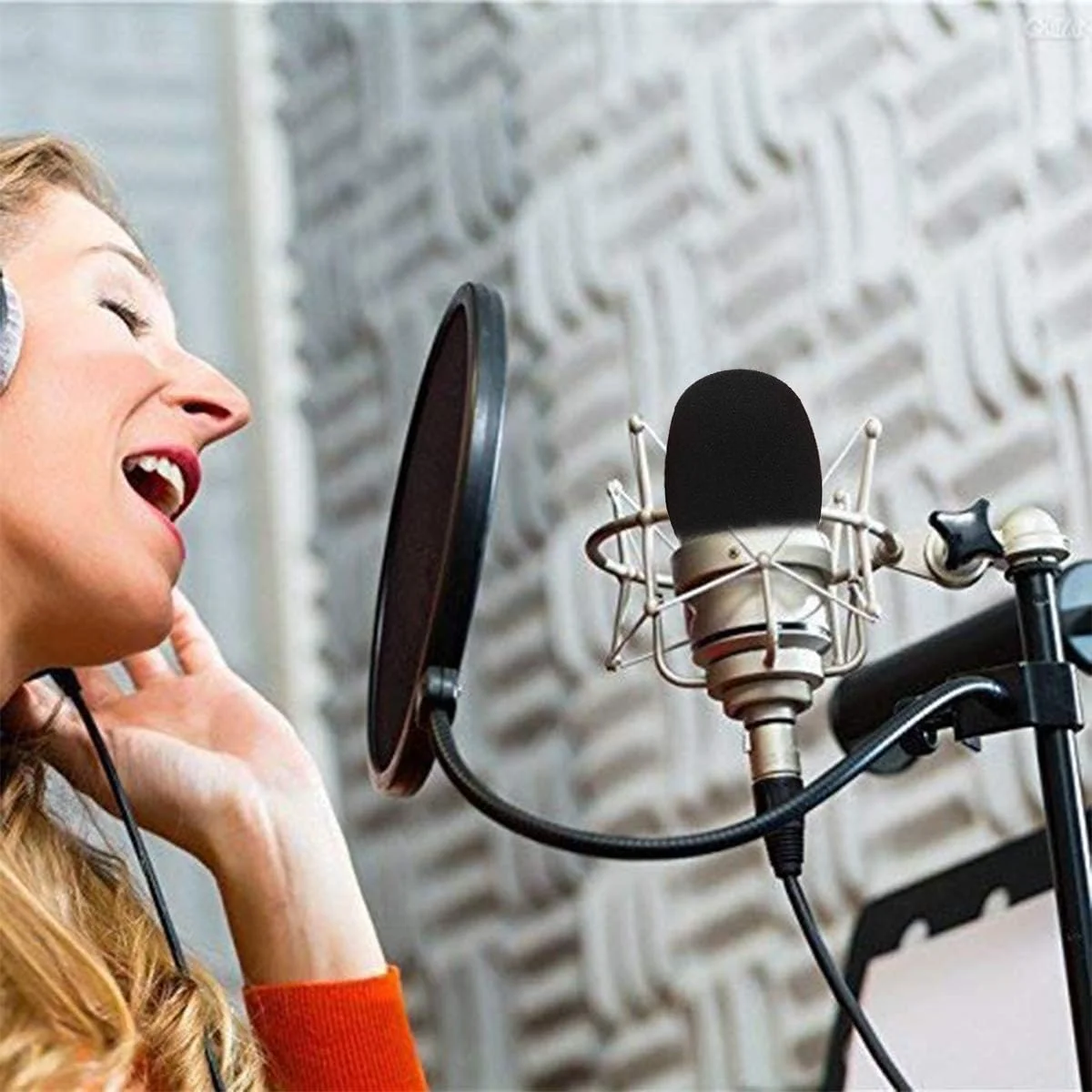 فیلتر پاپ میکروفون، محافظ سپر صوتی دو لایه چرخان