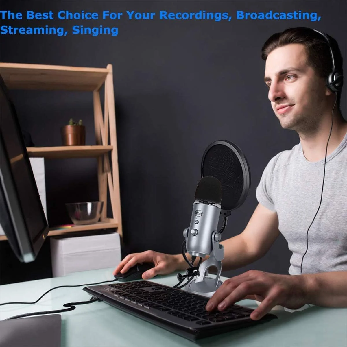 فیلتر پاپ میکروفون، محافظ سپر صوتی دو لایه چرخان