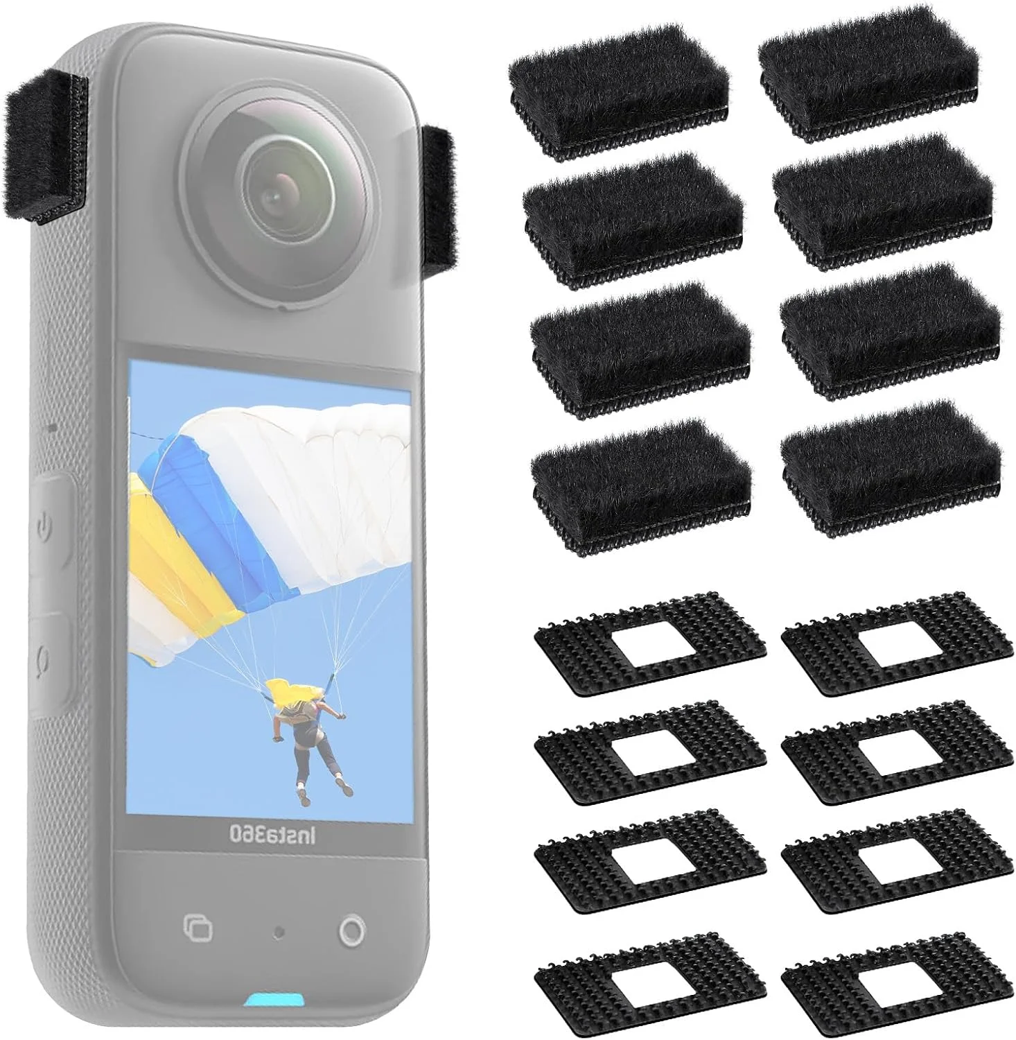 پوشش میکروفون خزدار برای Insta 360 x3/x4 - کاهش صدای باد، لوازم جانبی Insta360 X3/X4، فیلتر پاپ بهبود کیفیت صدا (8 عدد مشکی)