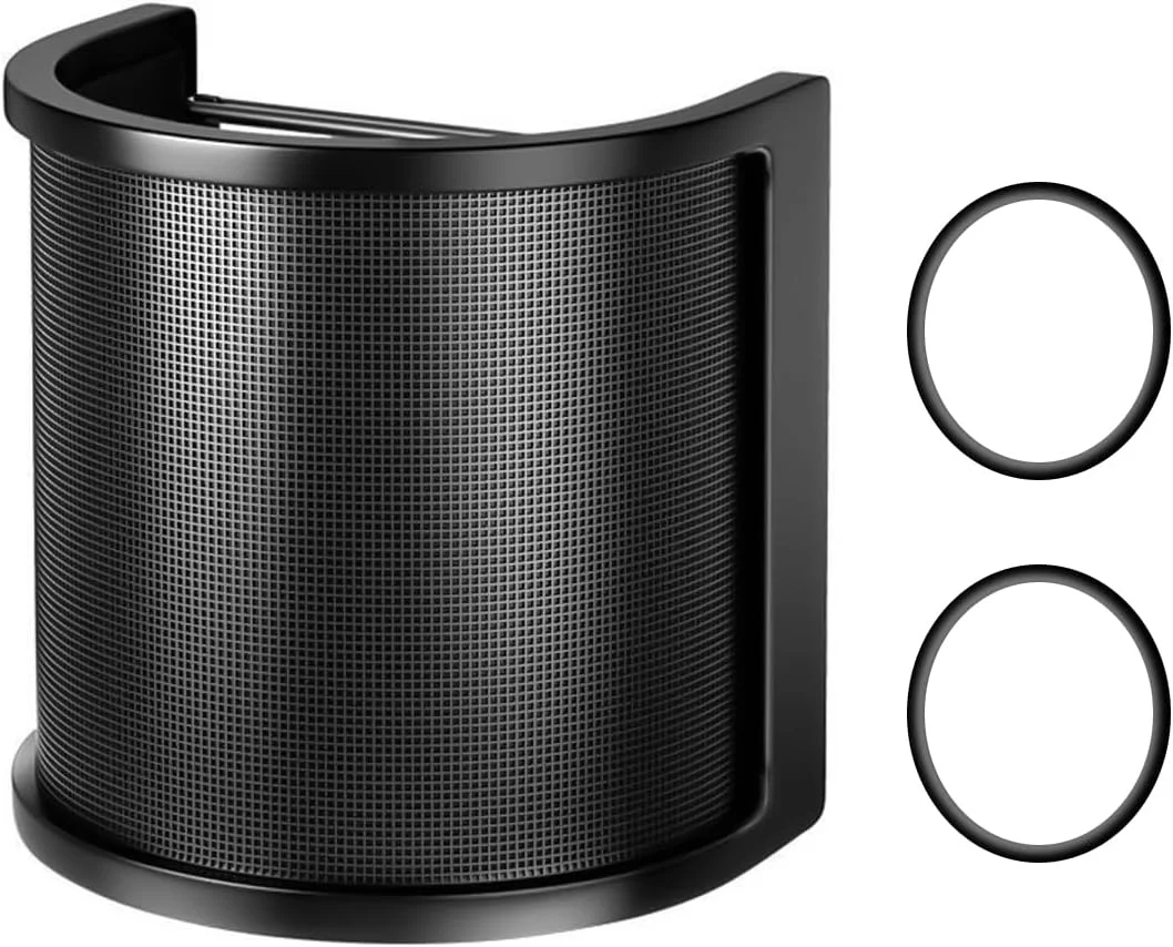 فیلتر پاپ میکروفون، محافظ پاپ میکروفون با لایه فوم بادگیر برای استودیو، ضبط، پادکست