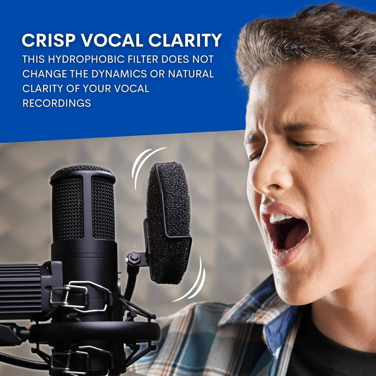 فیلتر پاپ میکروفون Melon Audio - محافظ باد اسفنجی لایه ای با بازوی فلزی گیره گردنی انعطاف پذیر 360 درجه (شامل فیلتر اضافی)